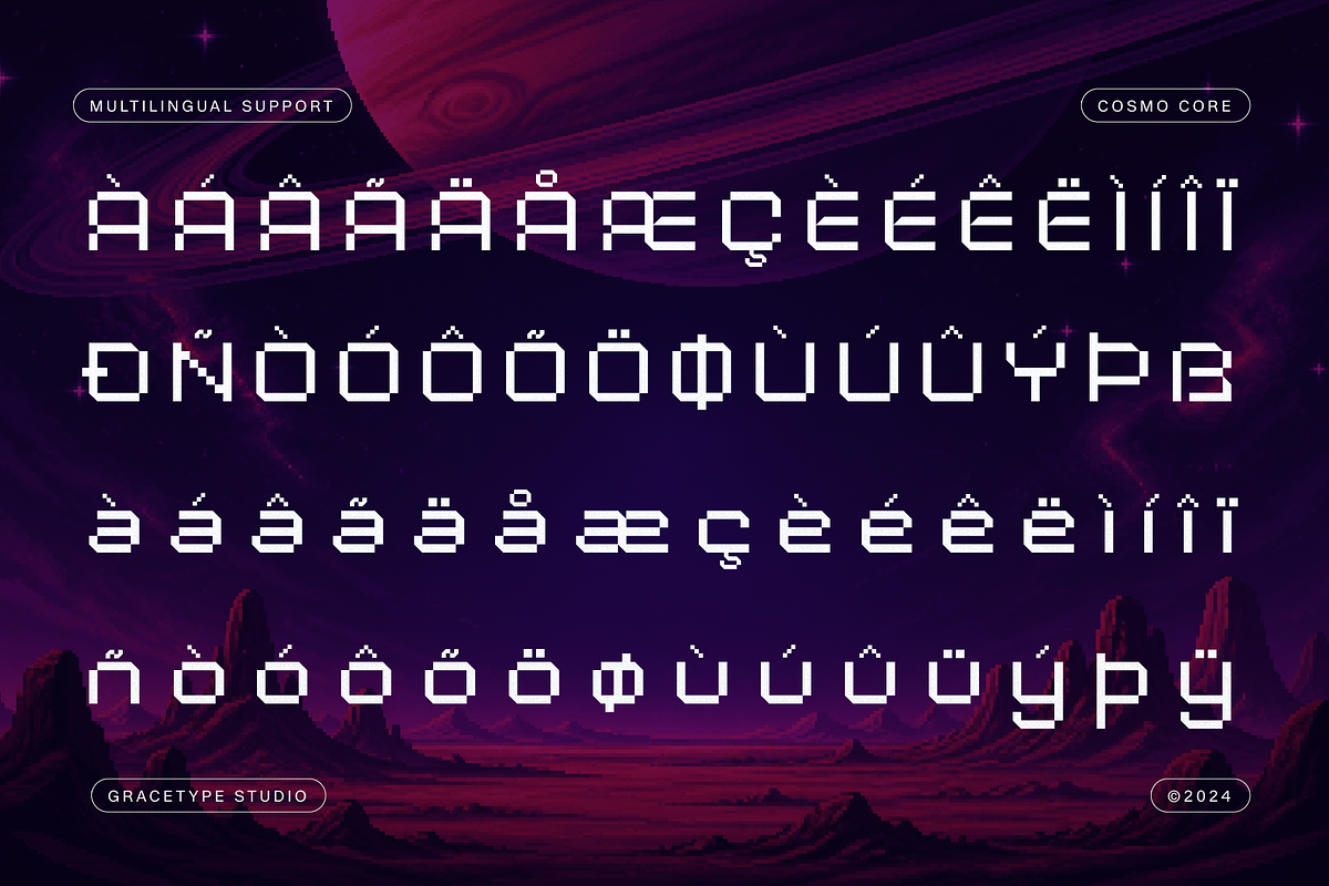 Cosmo Core | Pixelated Font, a Sans Serif Font by gracetype_studio (Photo 11 of 12)