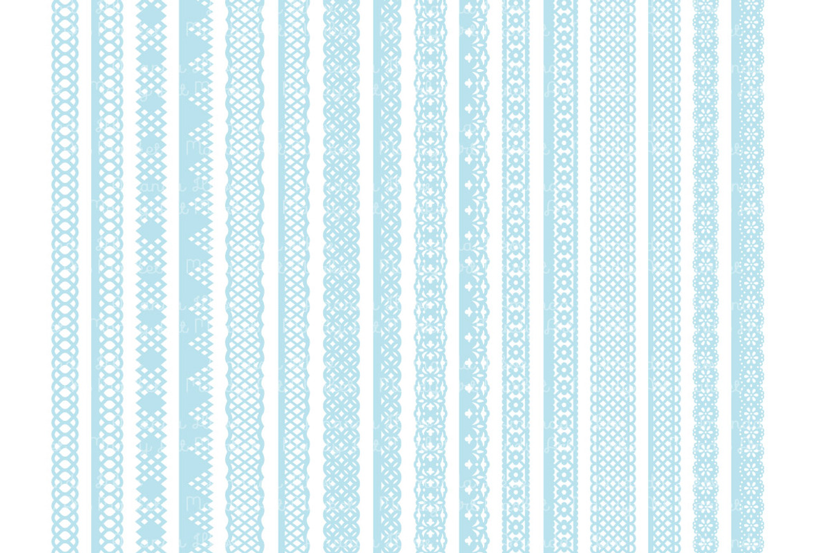 Soft Blue Lace Borders Clipart, an Illustration by Amanda Ilkov (Photo 5 of 5)