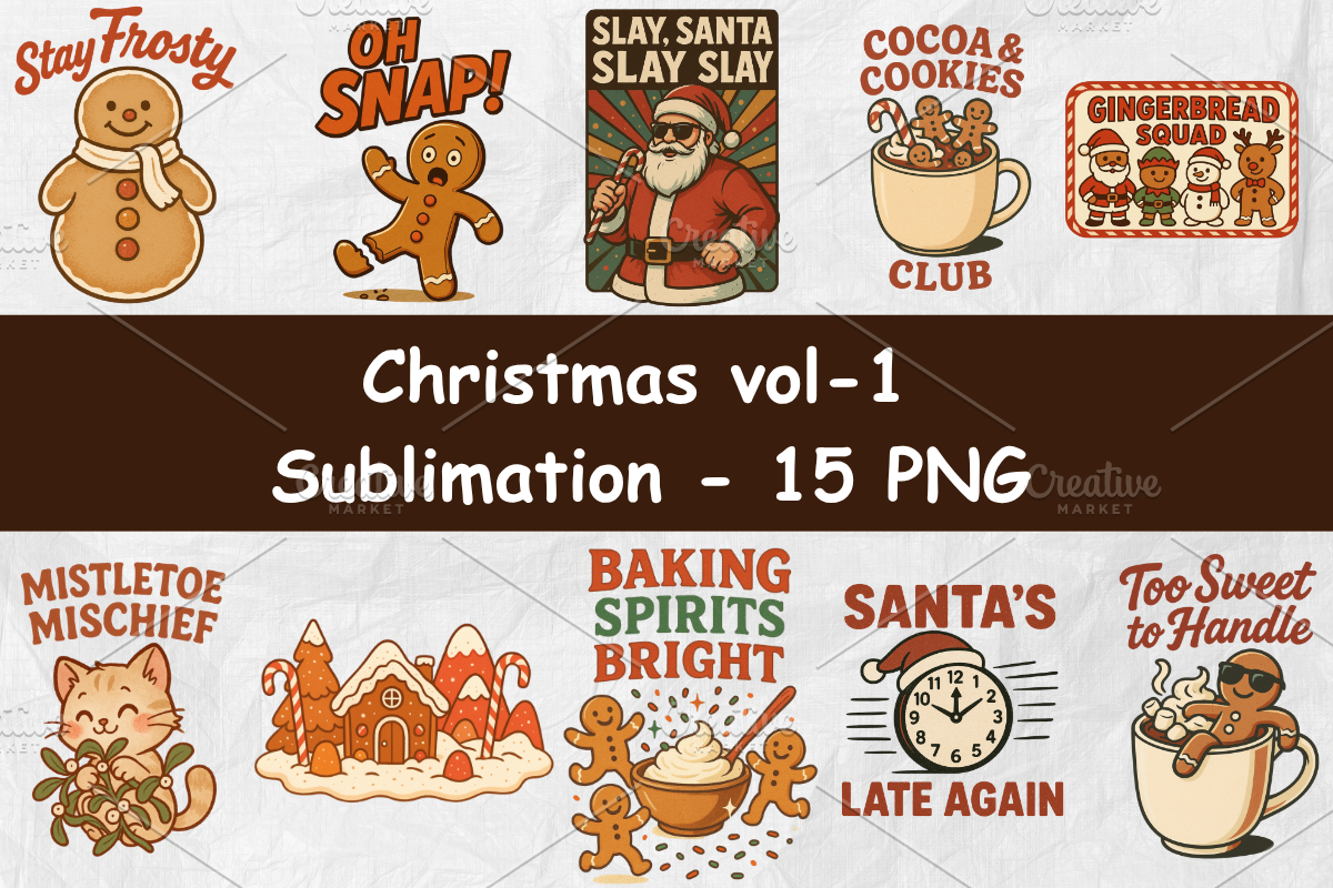 Christmas Vol. 1 – 15 PNG +Bonus, a Seasonal Illustration by Smillyy Threads (Photo 1 of 14)