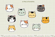 Cat Faces Sticker Pack, an Animal Illustration by natalisart (Thumbnail 2 of 5)