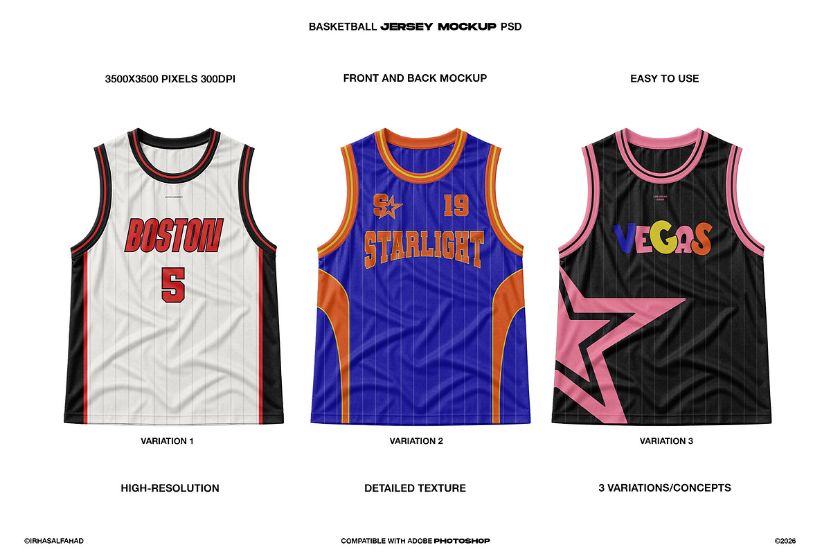 Basketball Jersey Mockup PSD, a Shirt Mockup by Irhasalfahad (Photo 2 of 9)