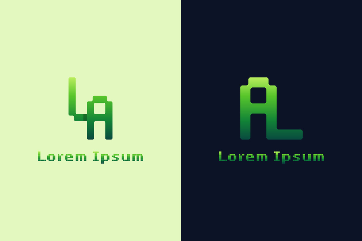 Letters LA and AL Pixel Logo, a Branding & Logo Template by Pray Art Design Studio