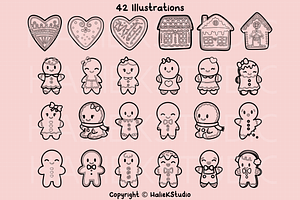 Procreate Stamps - Gingerbread Men