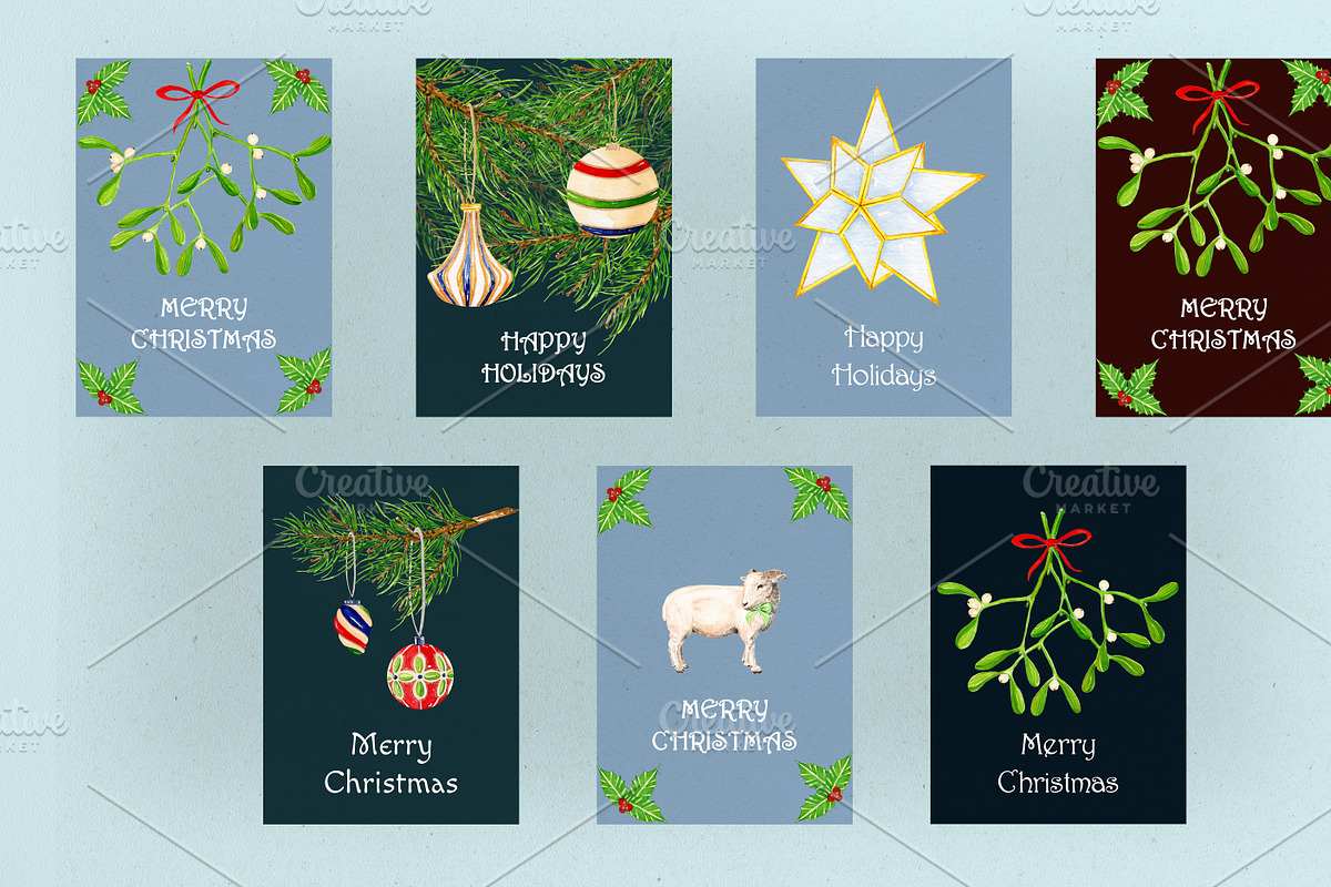 Watercolor Christmas Clipart, a Seasonal Illustration by Olexandra Mur (Photo 5 of 6)