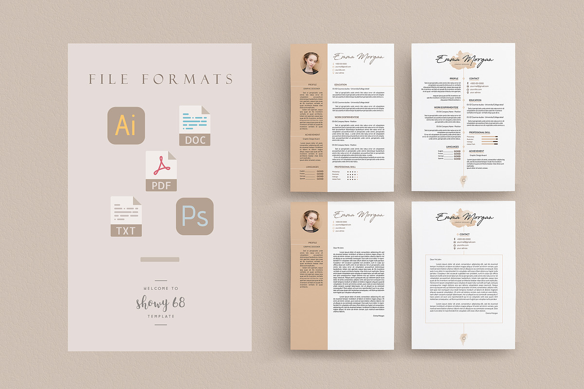 Simple Resume BUNDLE Template M, a Resume Template by Showy68 Template (Photo 5 of 7)