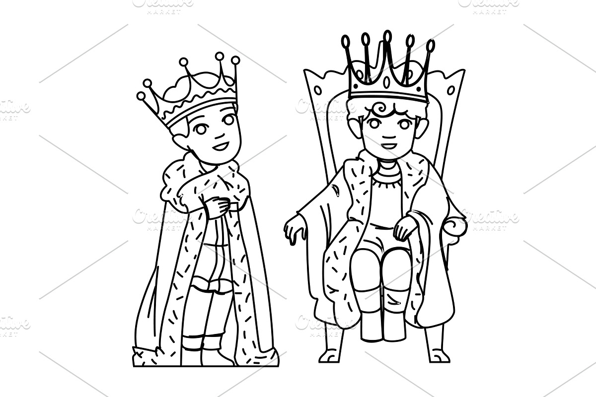 success king kid boy vector, a Finance Illustration by pikepicture
