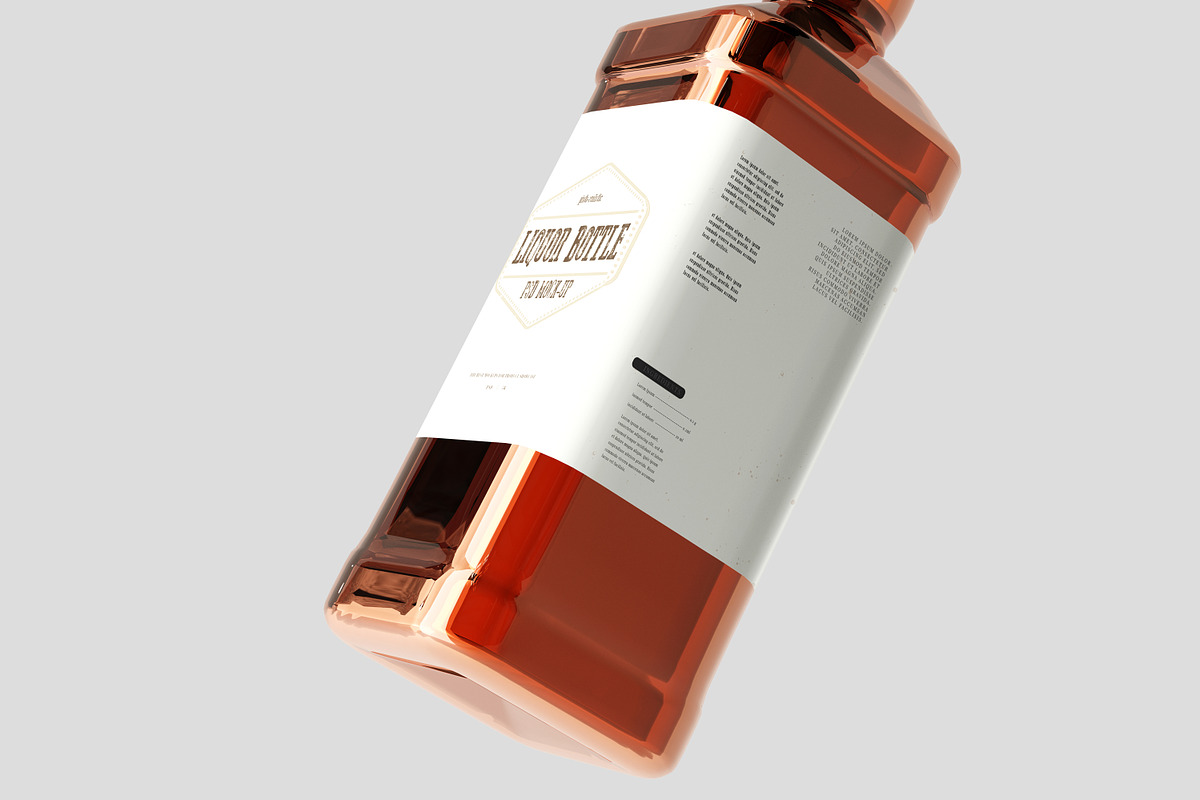 Square Liquor Bottle Mockup, a Cups & Container Mockup by pmvch (Photo 8 of 15)