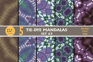 Tie Dye Mandalas Set 63