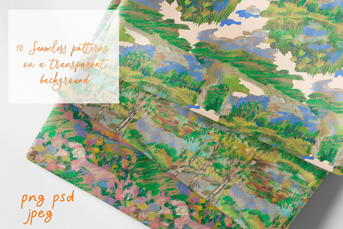Kids Crayon Forest Seasons Seamless, a Pattern Graphic by Lucyinyourheart (Photo 5 of 10)
