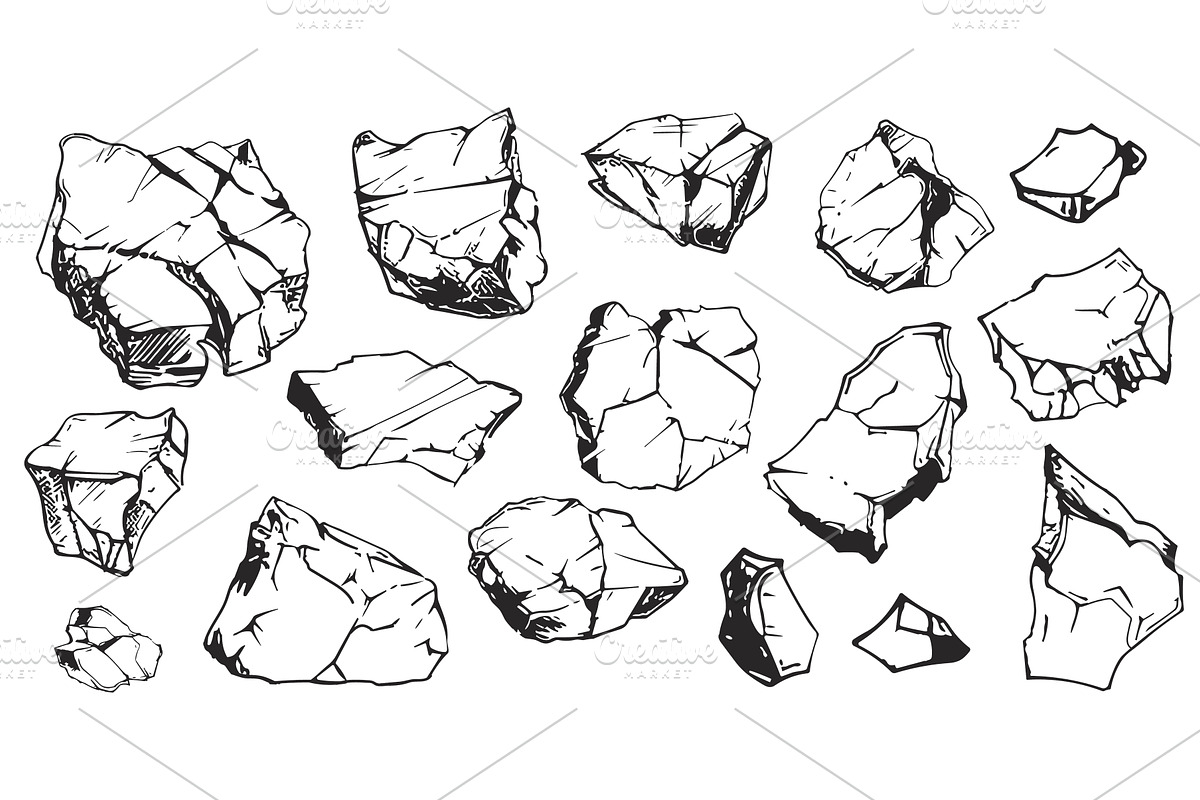 Sketch hatching. Broken stone chalk, an Object Illustration by Valerie Bodnar