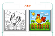 Spring Farm Life Coloring Book Adult, a Decorative Illustration by Ink Gallery (Thumbnail 8 of 9)