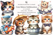 Cute Cat Sublimation Clipart, an Illustration by OK Design (Thumbnail 1 of 5)