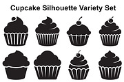 Swirled Cupcake Silhouette Set, an Object Graphic by Designer_Momina (Thumbnail 1 of 3)