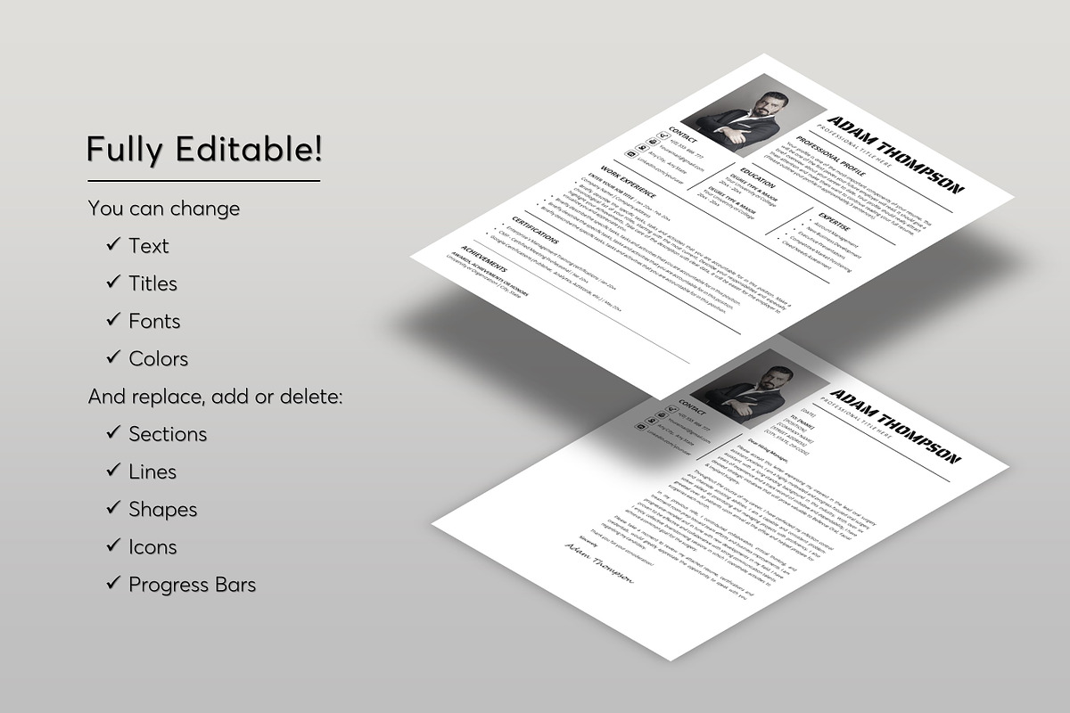 ATS Resume CV Word & Google Docs 26, a Resume Template by MrCam Template Resume|CV (Photo 6 of 9)