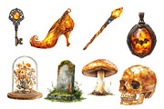 Yellow Halloween Clipart Sublimation, an Illustration by Daily.Designs (Thumbnail 3 of 3)