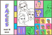 Male Face Line Art Portraits, a Person Illustration by statica (Thumbnail 1 of 11)