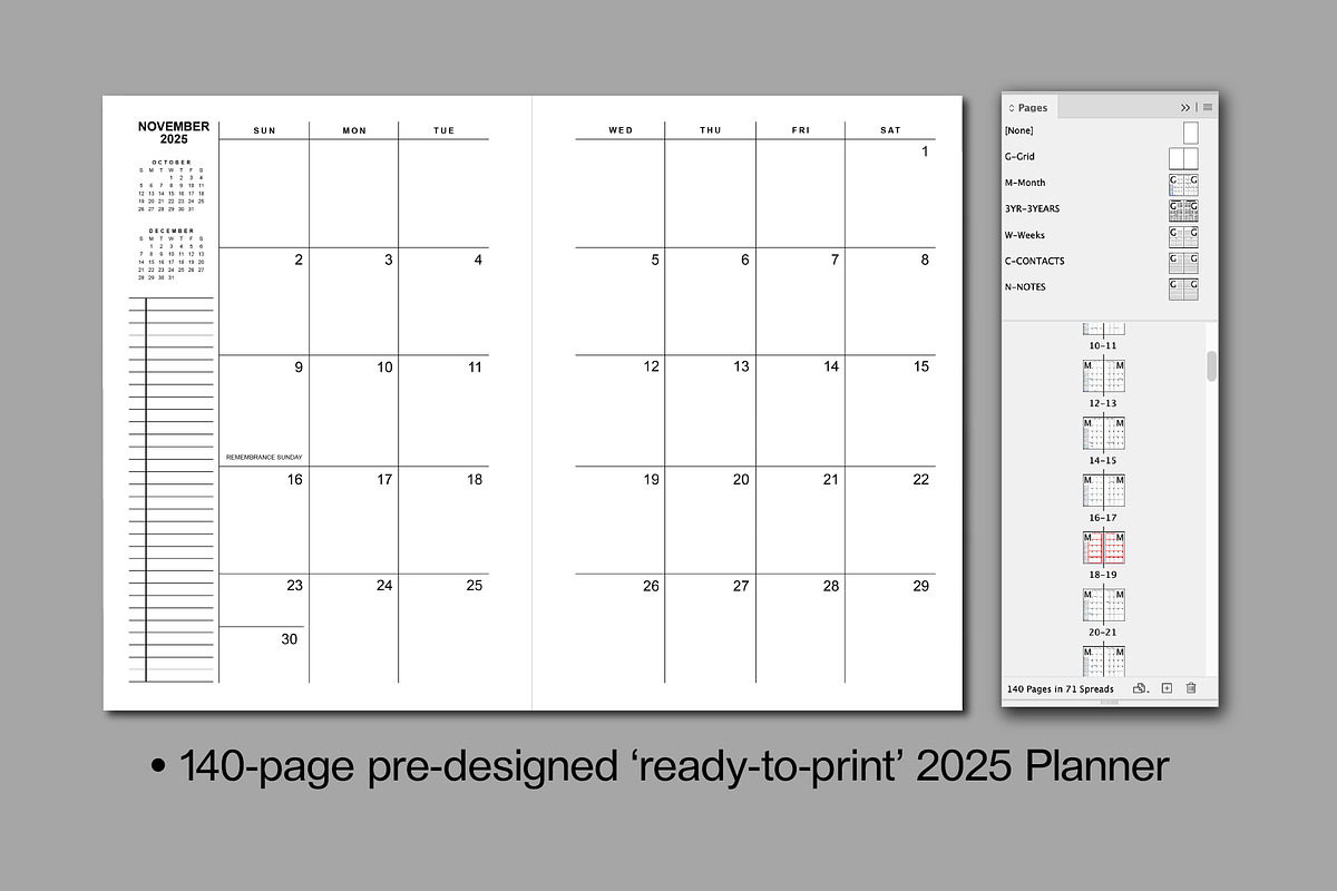 2025 Weekly Planner for InDesign-UK, a Brochure Template by StudioWorks (Photo 3 of 3)