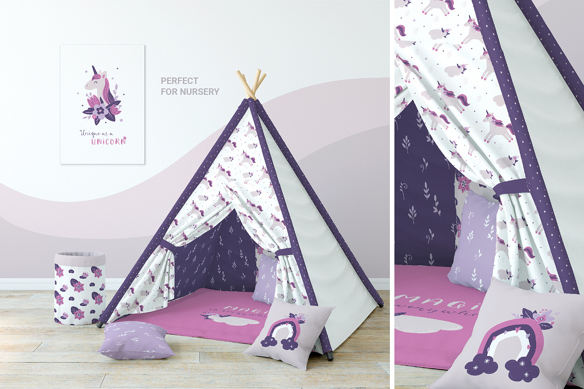 Unicorns & Flowers Collection, a Graphic by VioletOxide (Photo 5 of 10)