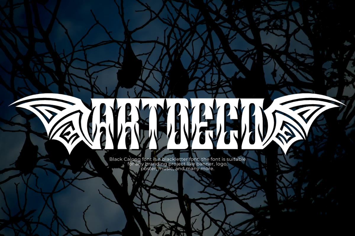Black Calong - Artdeco Font, a Blackletter Font by QR Design Studio (Photo 2 of 8)