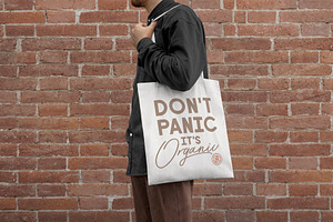 Man With White Tote Bag