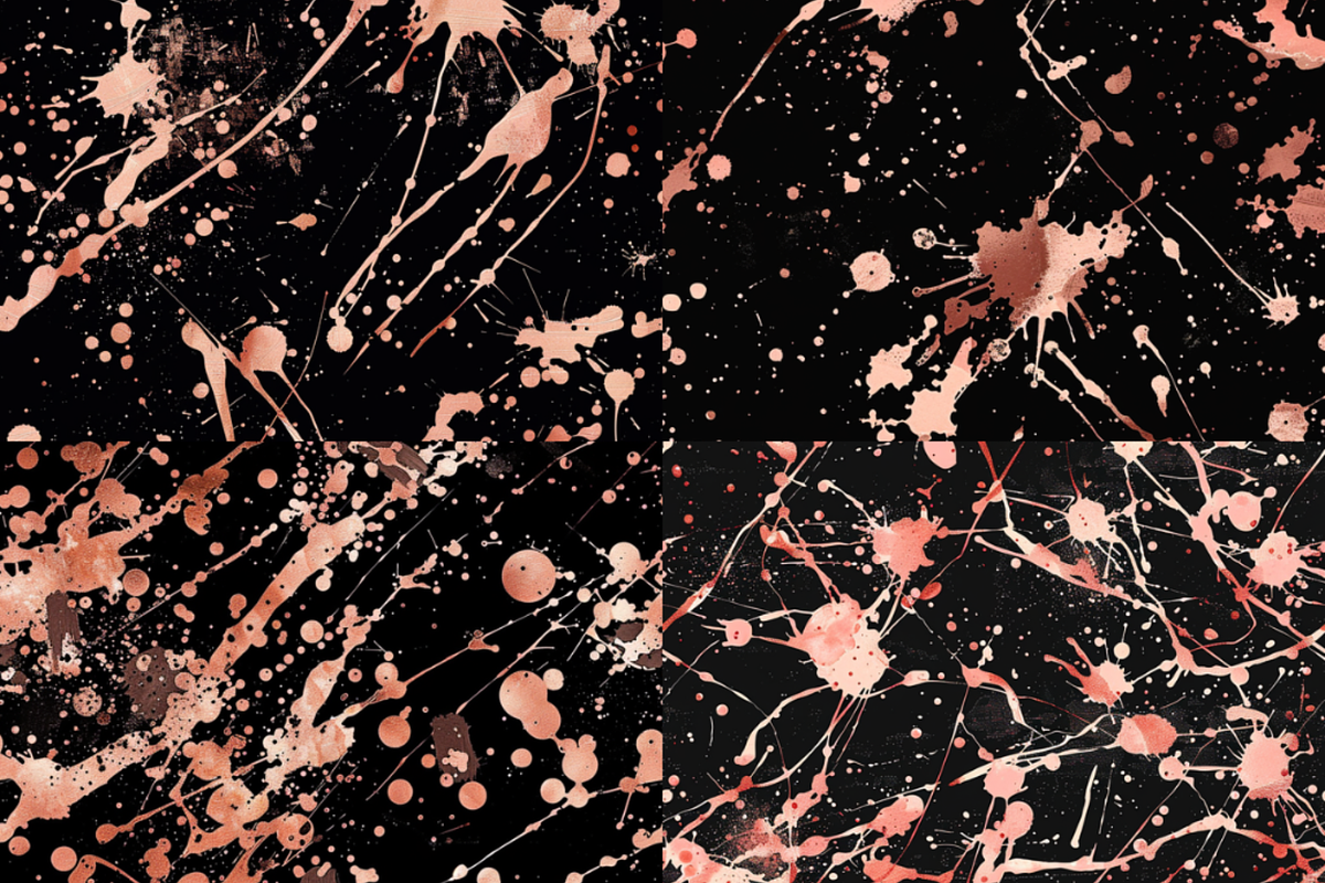 Rose Gold Paint Splatter Patterns, a Pattern Graphic by PrintablesByFranklyn (Photo 3 of 6)