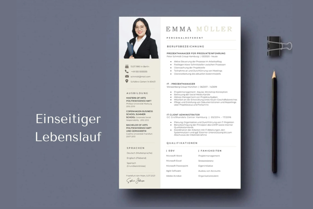 Bewerbungsvorlagen Word Lebenslauf, a Resume Template by Climbwithelevator (Photo 2 of 10)
