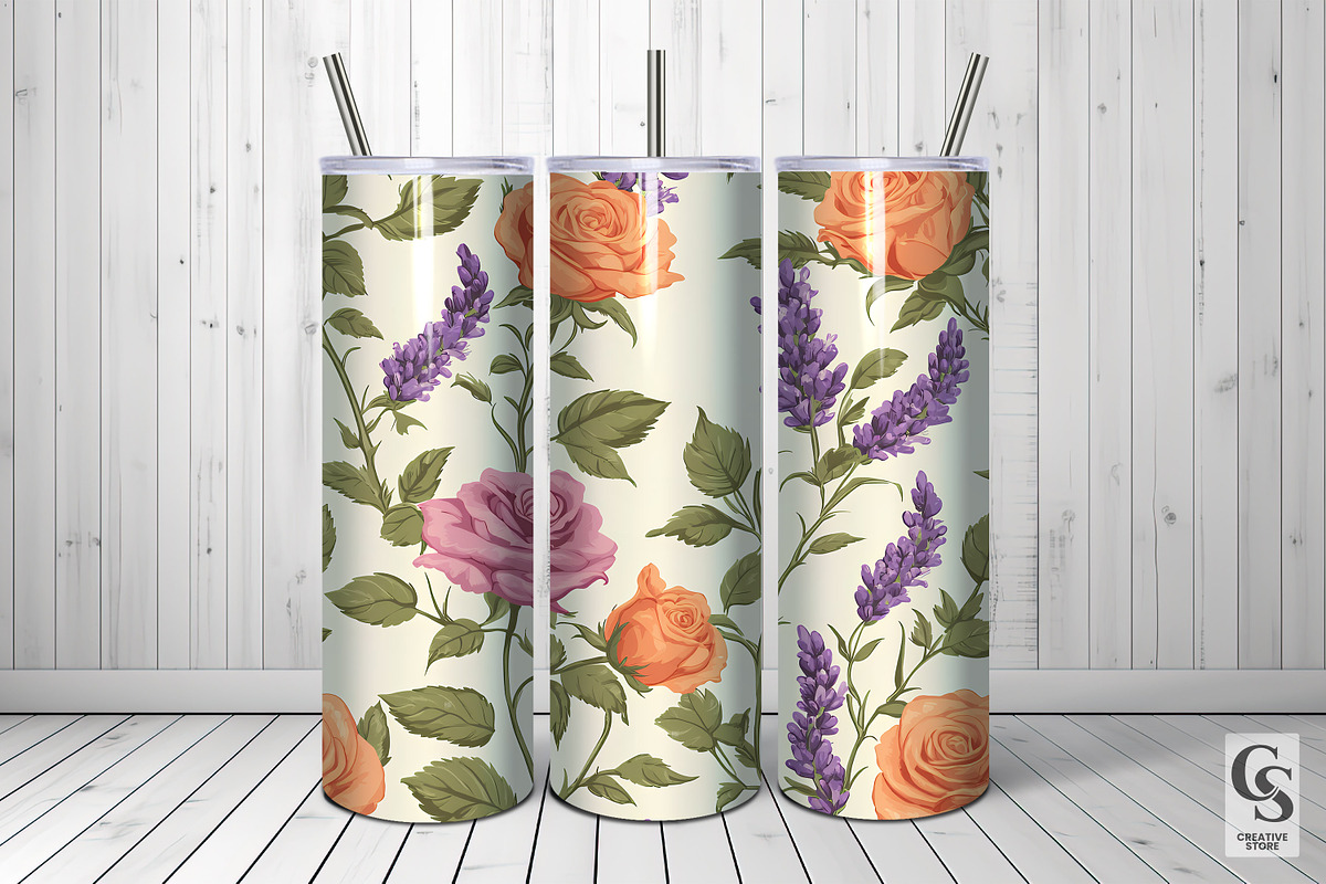 Lavender and Roses Floral Patterns, a Pattern Graphic by Creative Store (Photo 3 of 5)