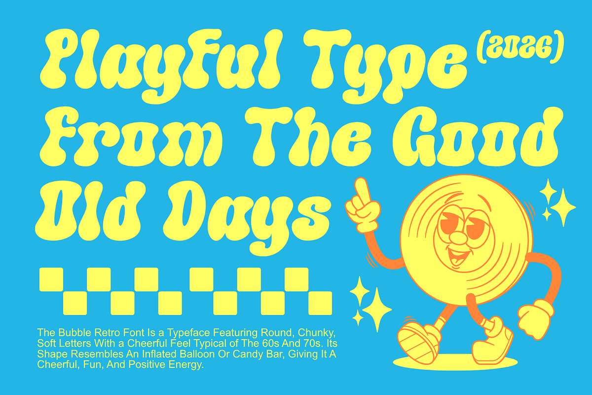 Meppid – Playful Retro Bubble Font, a Handwritten Font by MaikoHatta (Photo 7 of 8)