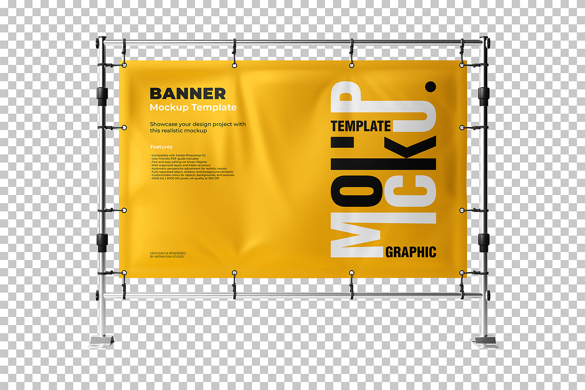 High Quality Banner Mockup Design, an Advertising Mockup by Artnivora.Std (Photo 4 of 6)