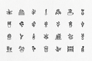 Plant and flower line icon set, an Outline Icon by Tekuni (Thumbnail 3 of 5)