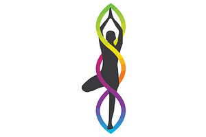 Person in yoga pose with DNA strand, an Object Illustration by LogosDen