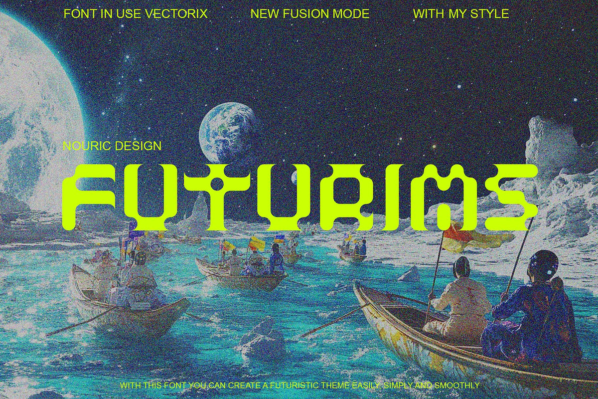 ND Vectorix Futurism Typeface, a Blackletter Font by Nouric Design (Photo 2 of 6)