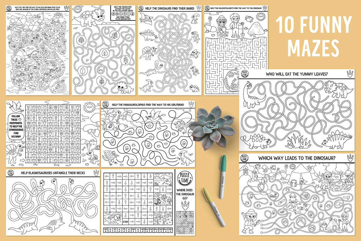 Dinosaur coloring games for kids, an Education Illustration by Lexi Claus (Photo 3 of 17)