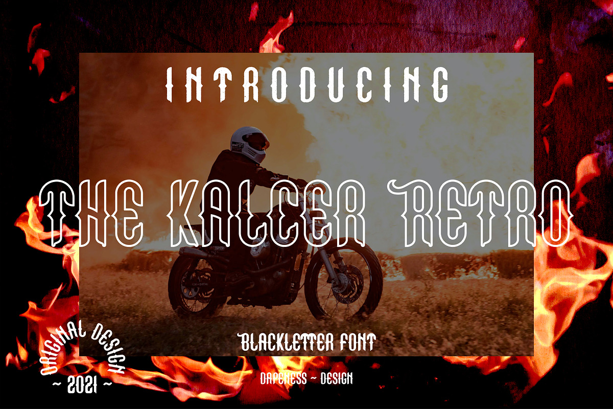 The Kalcer Retro Font, a Blackletter Font by made_by_nope (Photo 1 of 6)