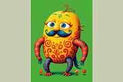 Whimsical Yellow Monster Characters, a Decorative Illustration by StockVerse Creative (Thumbnail 3 of 4)