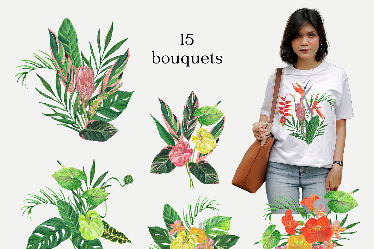 Extravagant Tropics Gouache Florals, a Seasonal Illustration by Catch the Dream Art (Photo 3 of 12)