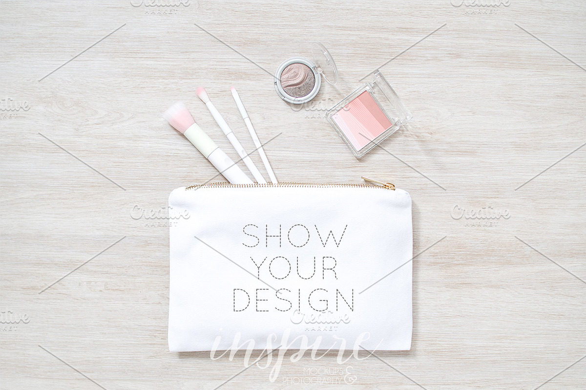 Cosmetic Make Up Bag Mockup PSD +JPG, a Pens & Pencil Mockup by Inspire Mockups (Photo 1 of 4)