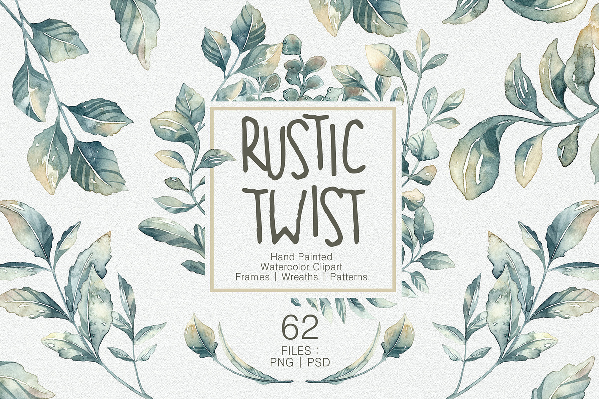 Rustic Twist (Watercolor Clipart), an Illustration by Soir Creative (Photo 1 of 7)