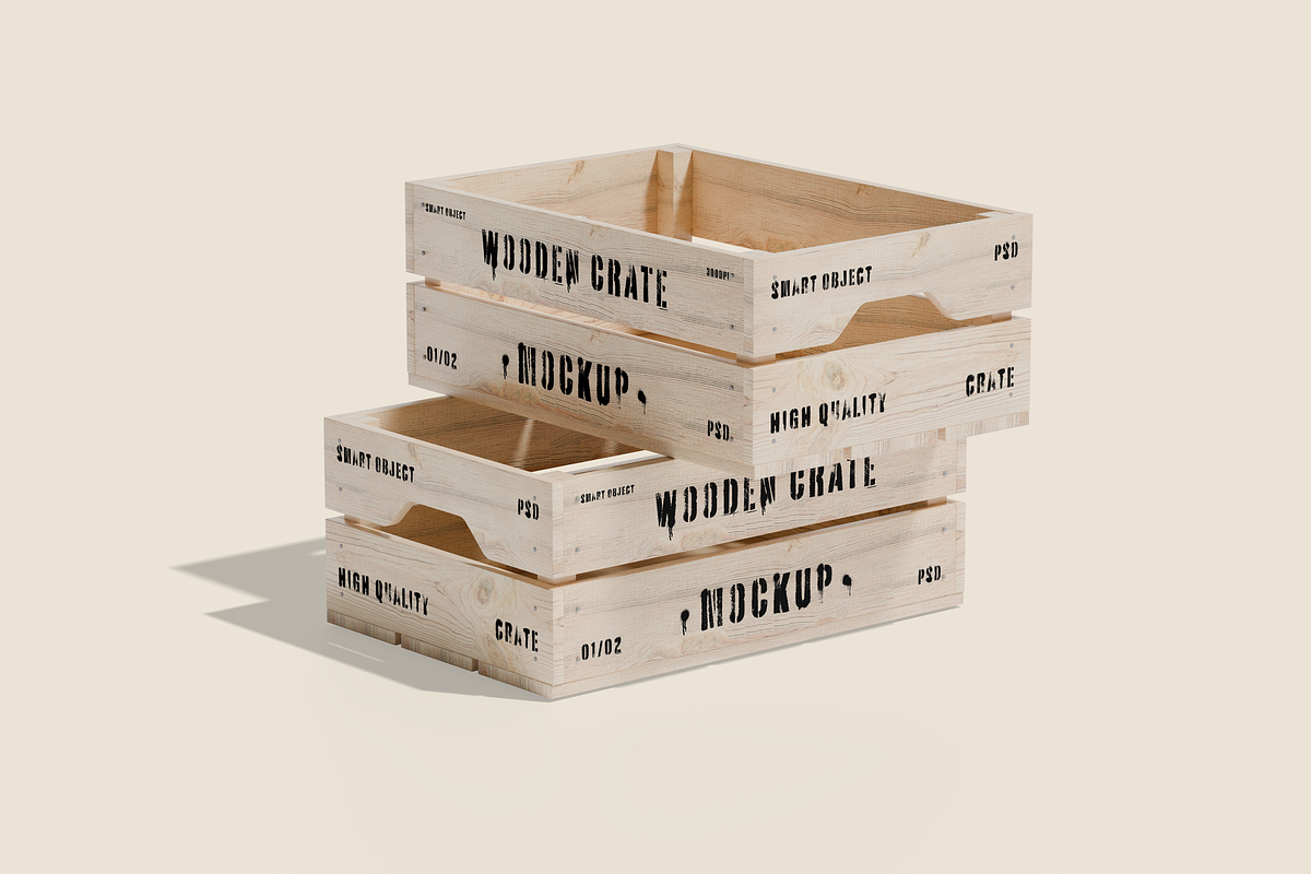 Wooded Crate Mockup, a Packaging Mockup by DSNA Mockup (Photo 3 of 5)