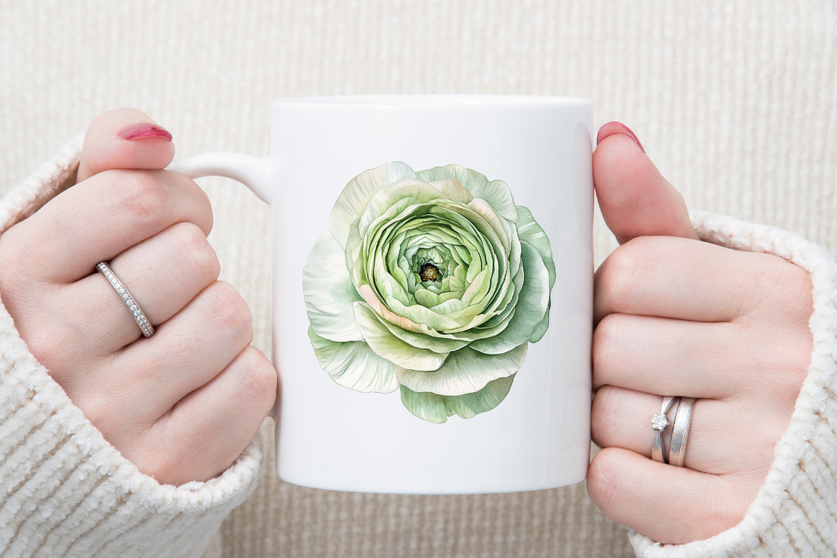 Watercolor Ranunculus Clipart, an Illustration by Sublimation Artist (Photo 5 of 6)