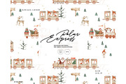 Polar train winter express pattern, a Pattern Graphic by Milatoo (Thumbnail 1 of 3)