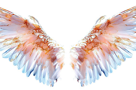 Wings on white background  , Generat, a Photo by LOGOCREATIVE