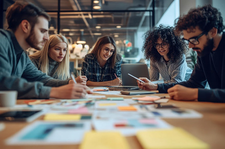 Diverse team in a content marketing, a Photo by Pavel_design