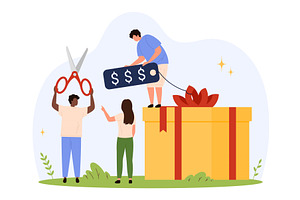 Lowering Price Tag Gift, an Object Illustration by Flashvector