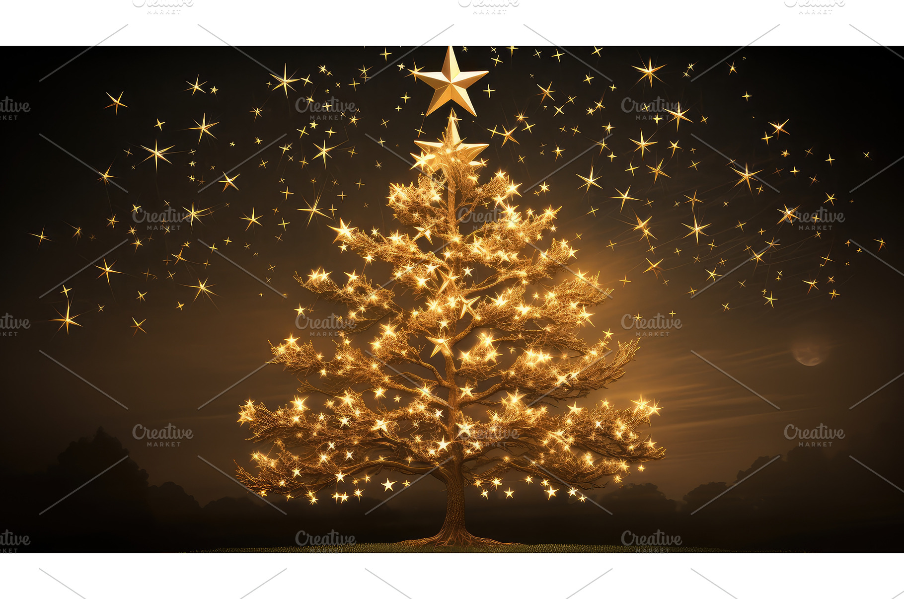 twinkling gold star overlay ai, a Background Photo by pikepicture
