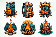 Summer Camping & Hiking Clipart, a Seasonal Illustration by Creative Art (Thumbnail 6 of 8)