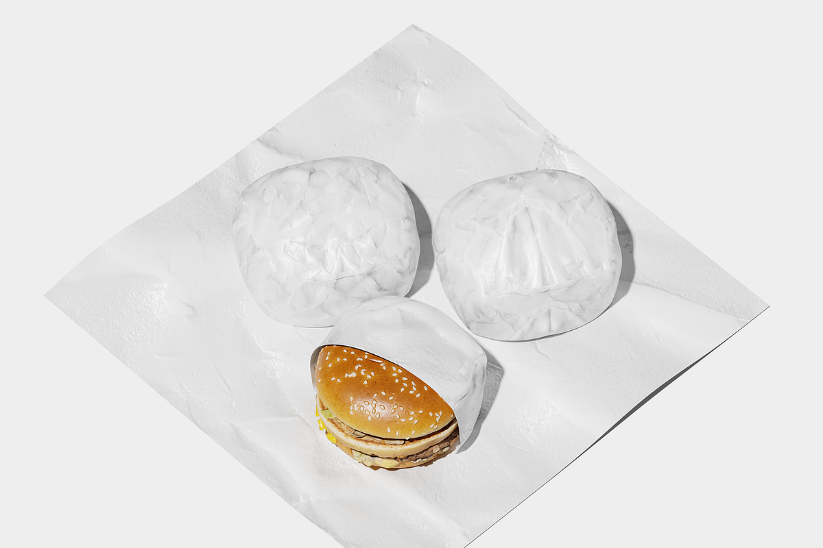 Fast Food Burger Paper Wrap Mockup, a Packaging Mockup by Bartama Graphic (Photo 5 of 5)