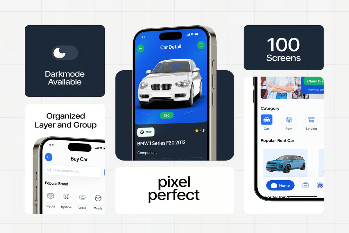 Cardealy Rental car App Mobile UI, an UI Kit Template by Lumina_ui_ux202 (Photo 2 of 7)