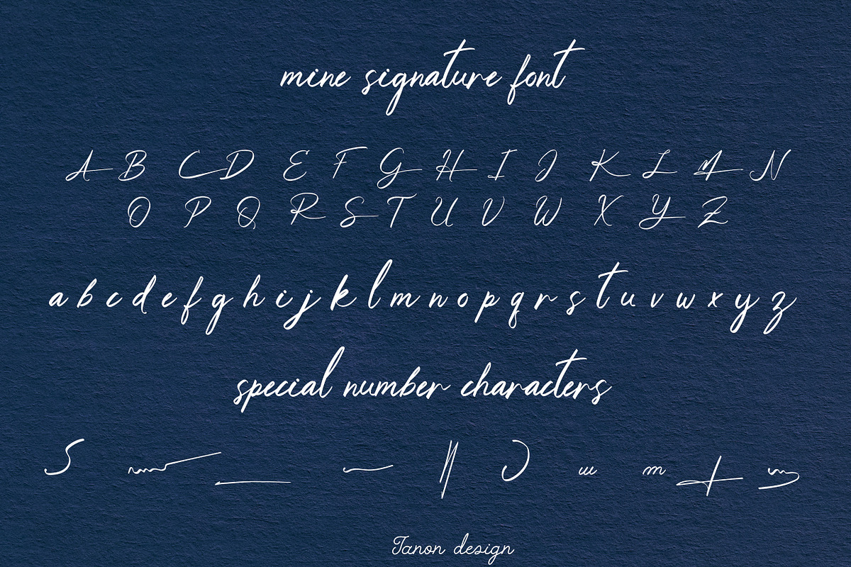 Mine Signature handwritten Font, a Handwritten Font by Tanondesign (Photo 4 of 6)