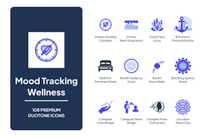Mood Tracking Wellness Icons, a Duotone Icon by LeArt